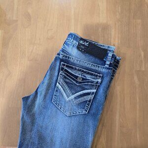 NEW True Luck Straight Fit Stretch Jeans Men's Sz 34x30 Flap Pockets‎ NWT